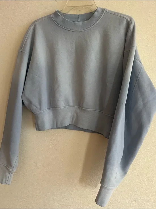 New SLVRLAKE Light Blue Cropped Crewneck Sweatshirt  Size Small Cotton - Picture 10 of 14